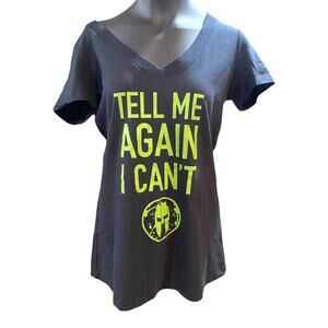 Spartan gear v-neck tell me I can't t-shirt size small